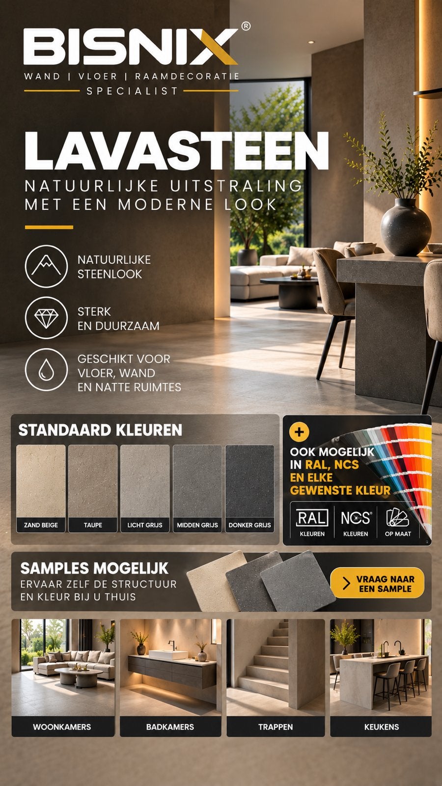 Lava Steen, Beton Ciré & Microcement Specialist | BISNIX