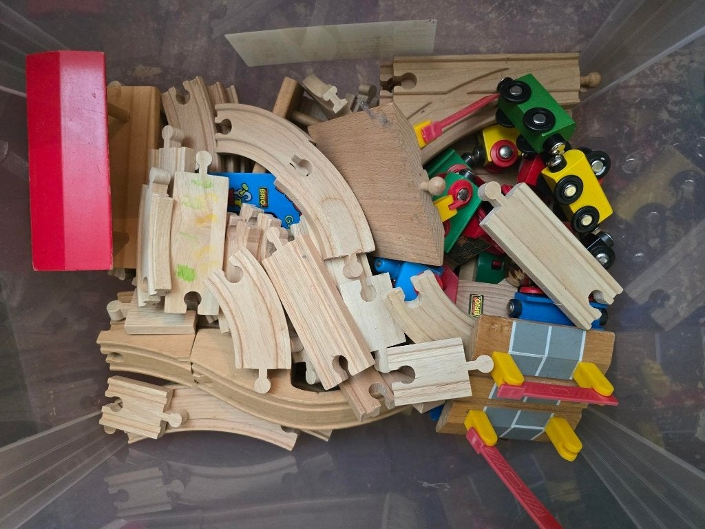 Houten trein rails set, Gebruikt, -, -, Ophalen of Verzenden