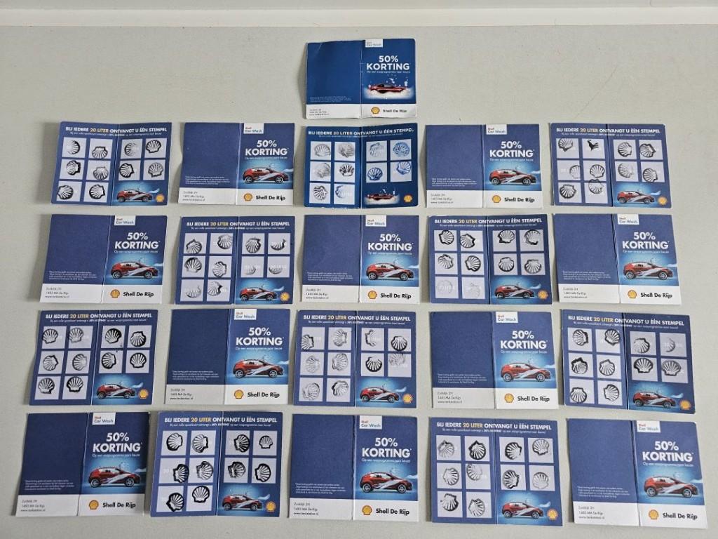 21 kortingskaartjes van 50% wasprogramma Shell De Rijp, Ophalen of Verzenden