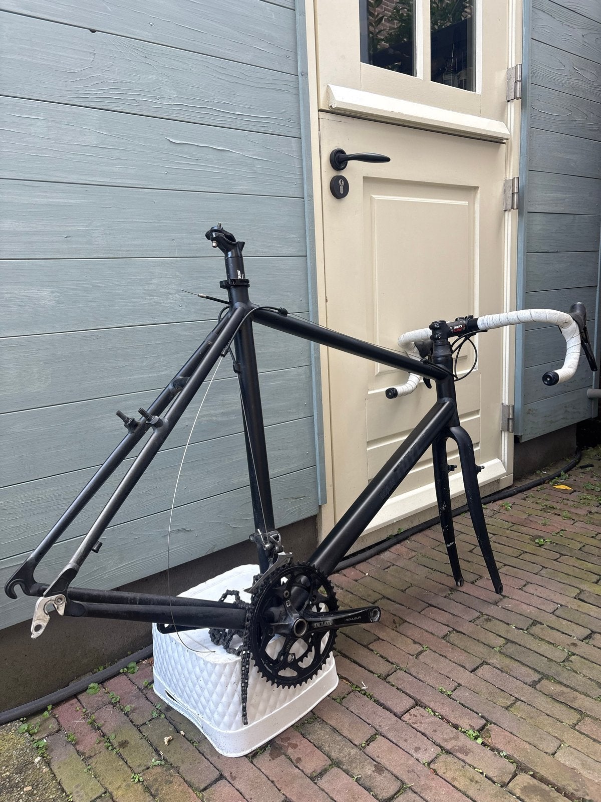 Van Tuyl racefiets frame met voorvork en shimano onderdelen, Ophalen, Frame, Gebruikt, Aluminium