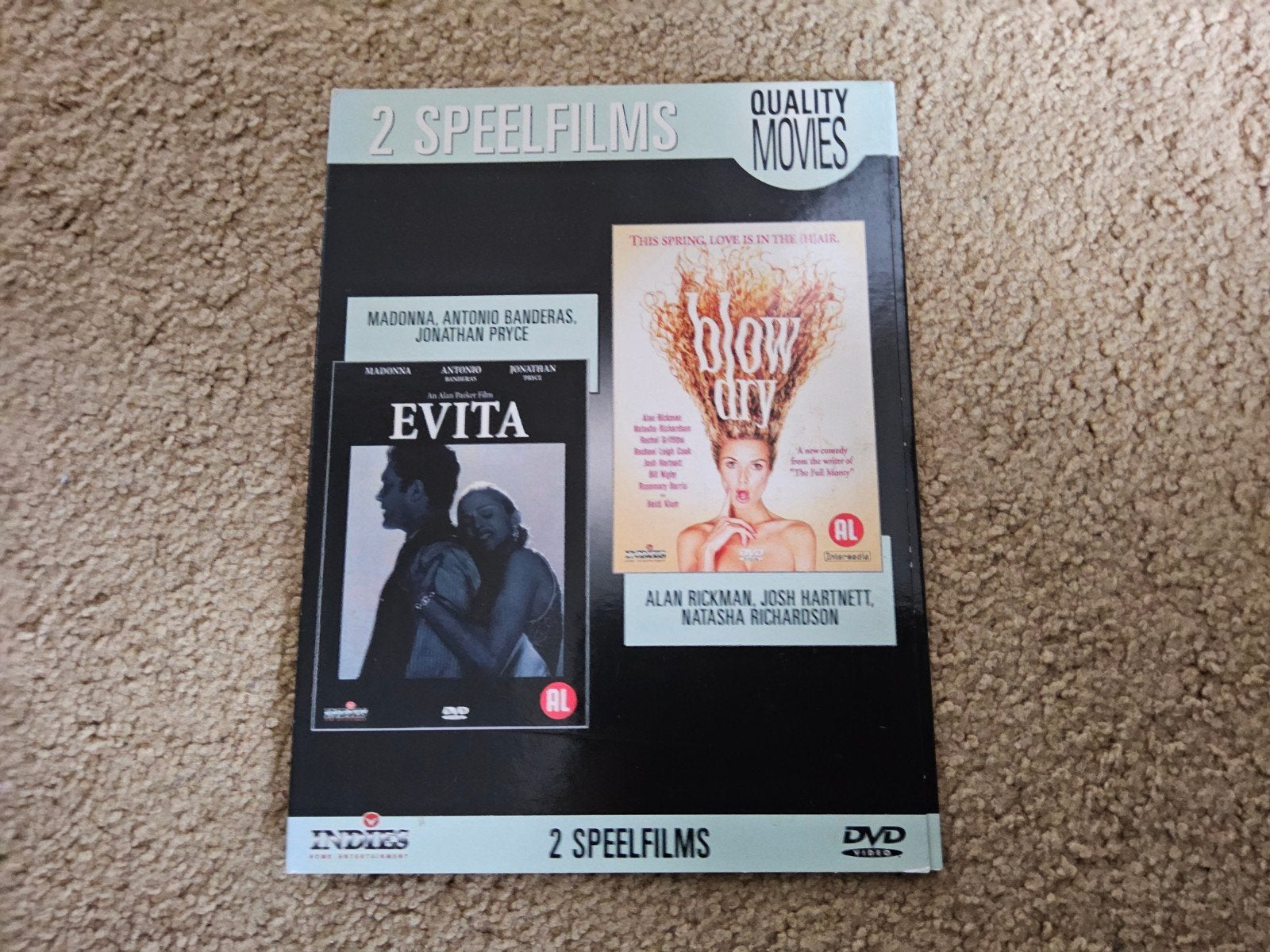 DVD: Evita & Blow Dry - 2 speelfilms, Engels, Historisch of Kostuumdrama, Nederlands, Ophalen of Verzenden