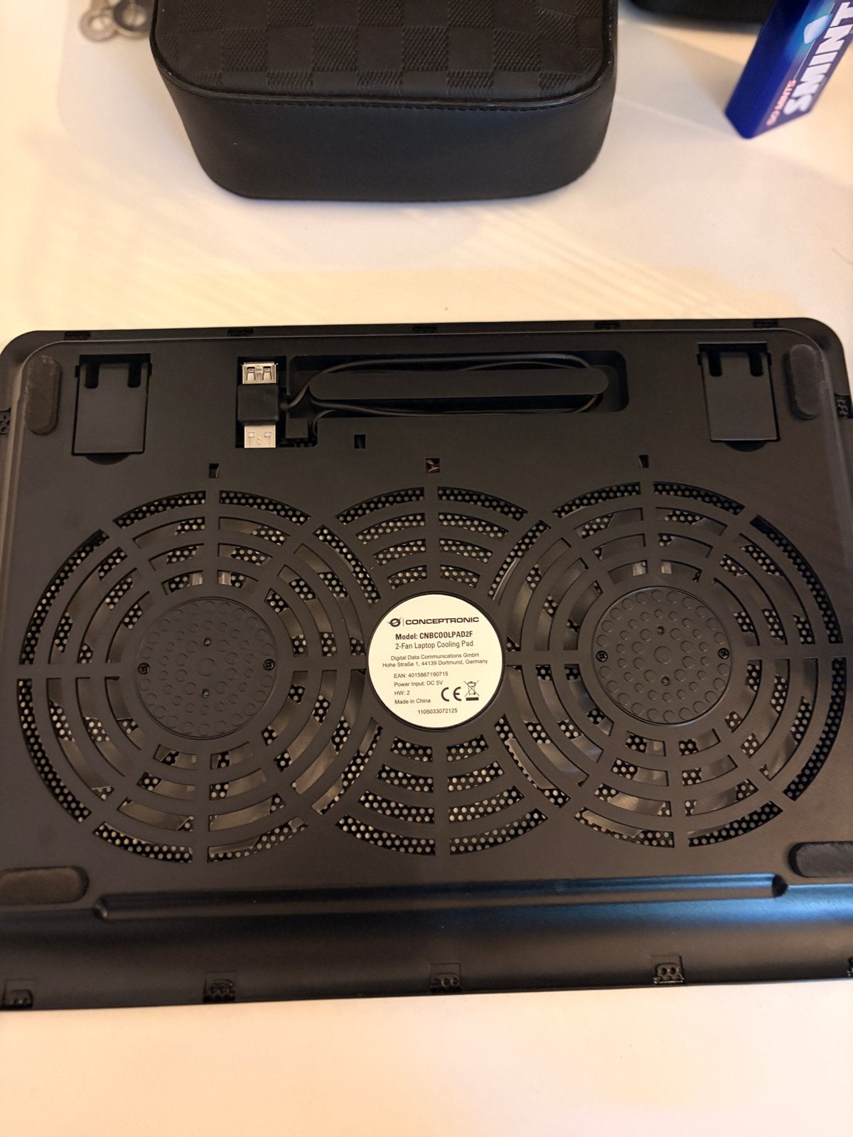 Conceptronic 2-fan laptop koelpad - Zo goed als nieuw, Computers en Software, Ophalen of Verzenden, Zo goed als nieuw