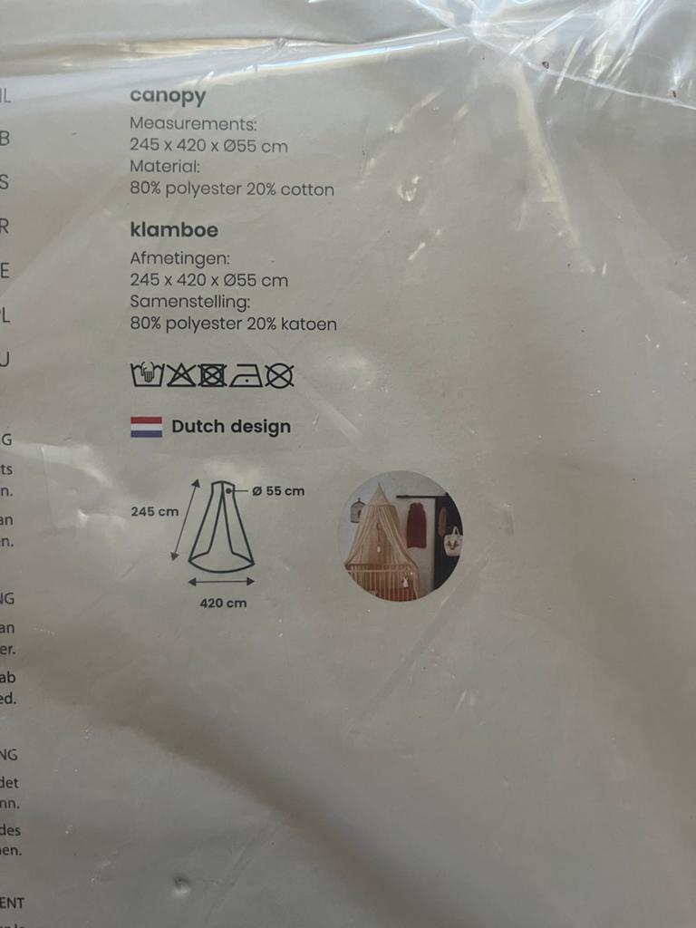 Klamboe - Nieuw in Verpakking, Jongetje of Meisje, Beige, Overige typen, Nieuw