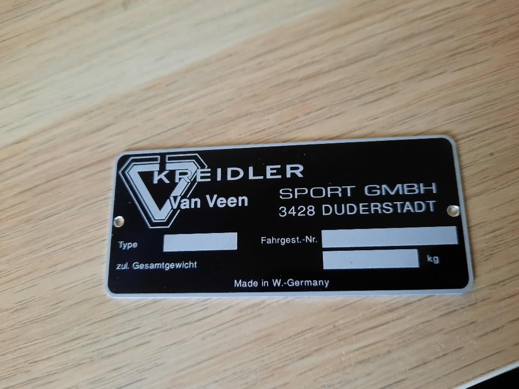 N.O.S kreidler van veen sport GS KVV typeplaatje duderstadt, Ophalen, Nieuw, Overige typen