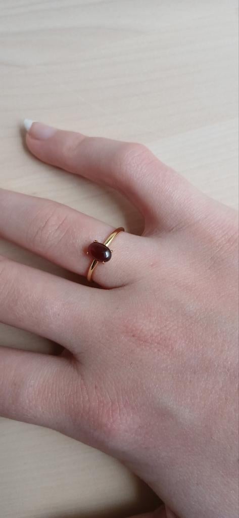 Ring diep rode kwarts, Sieraden, Tassen en Uiterlijk, Ringen, Met kristal, IJzer of Staal, Nieuw, Ophalen of Verzenden
