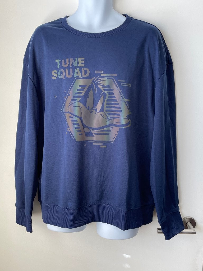 Space Jam Sweater Daffy Duck – Maat Large, Maat 52/54 (L), Space Jam, Blauw, Nieuw