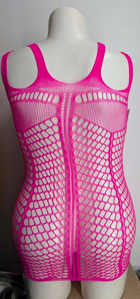 Sexy Roze Fishnet Jurkje - Nieuw, One Size (2608*), Kleding | Dames, Ophalen of Verzenden, Onbekend, Nachtkleding, Roze