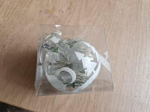 Doorzichtige kerstbal met bloem h, Diversen, Kerst, Evora, Onbekend, Nieuw, Ophalen of Verzenden