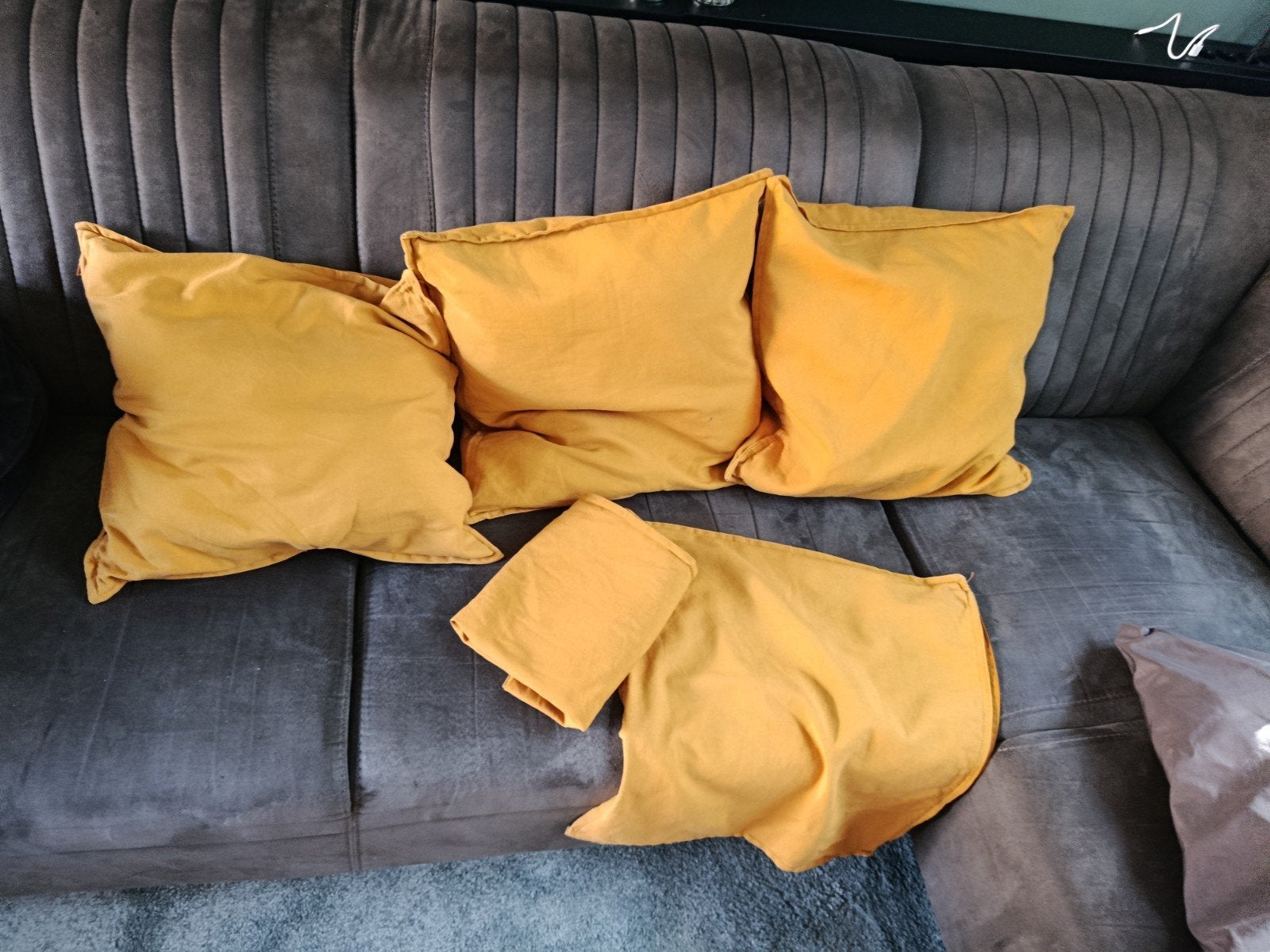 5 x kussensloop ikea 50x50, Ophalen of Verzenden, Zo goed als nieuw, Wasbaar, Geel