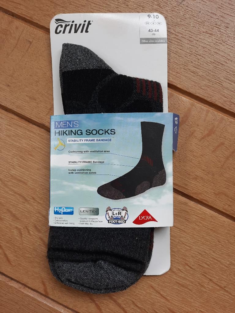 CRIVIT Men's hiking socks zwart maat 43-44 - Nieuw -, Maat 52/54 (L), Zwart, Wandelen of Outdoor, Nieuw
