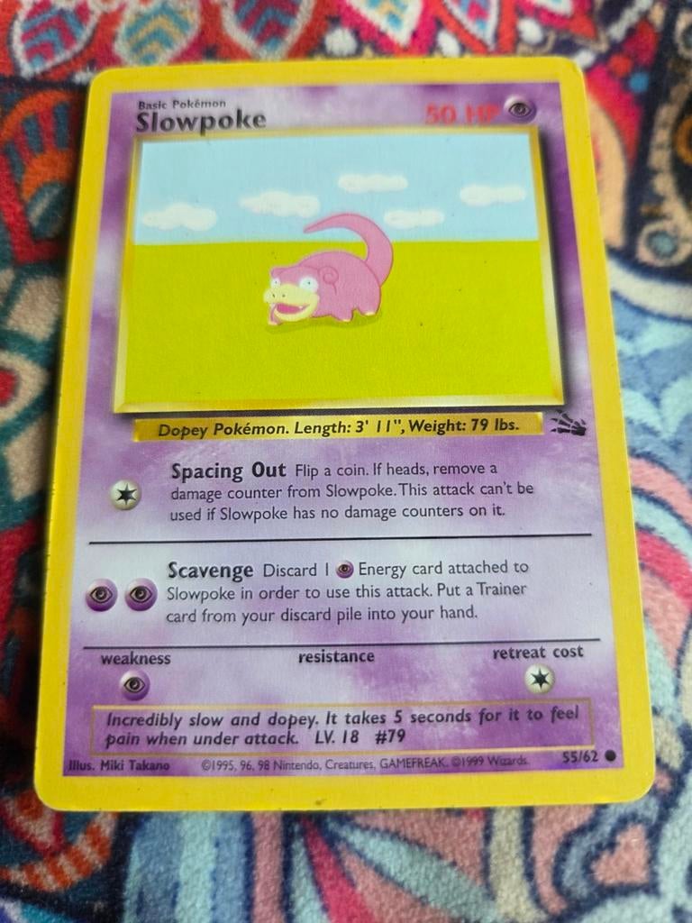 Pokemon kaarten slowpoke, Ophalen, Gebruikt, Losse kaart, Foil