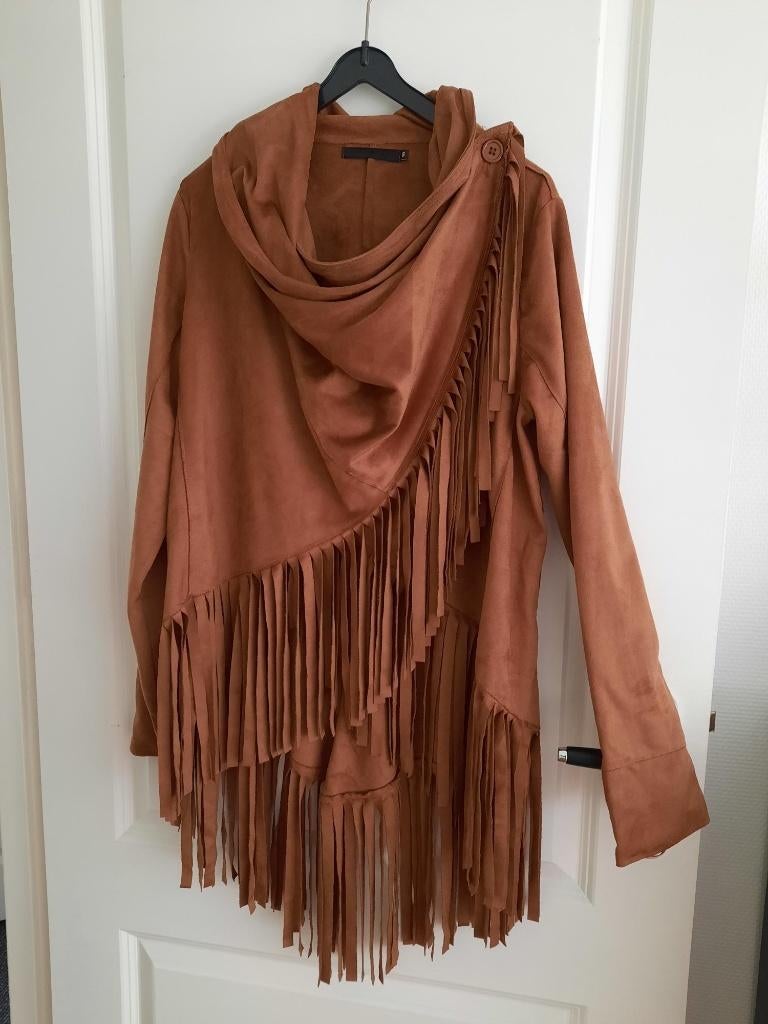 Vest suede-achtig in western stijl, Kleding | Dames, Truien en Vesten, Maat 38/40 (M), Bruin, Ophalen of Verzenden, Onbekend