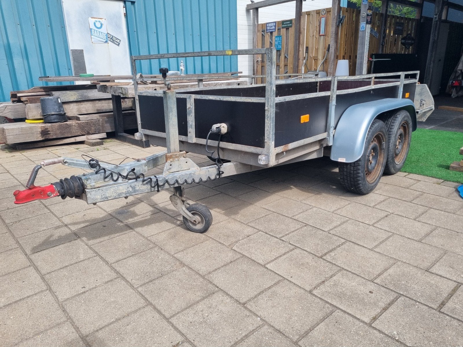 Tandemasser Machinetransporter - Nagekeken en Goede Staat, Auto diversen, Aanhangers en Bagagewagens, Ophalen, Zo goed als nieuw