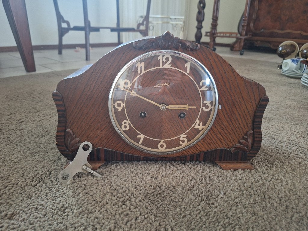 Pendule klok Junghans - vintage, Antiek en Kunst, Ophalen