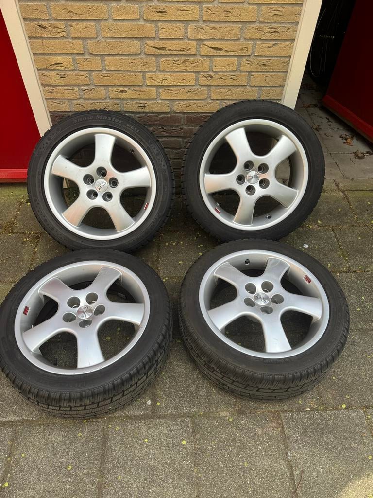Set 5x100 OZ velgen met banden 17inch, Ophalen of Verzenden, Gebruikt