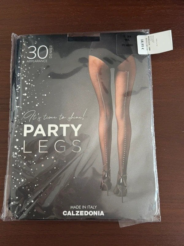 Calzedonia Party Legs panty zwart zilver M, Zwart, Nieuw, Maat 40/42 (M), Ophalen of Verzenden