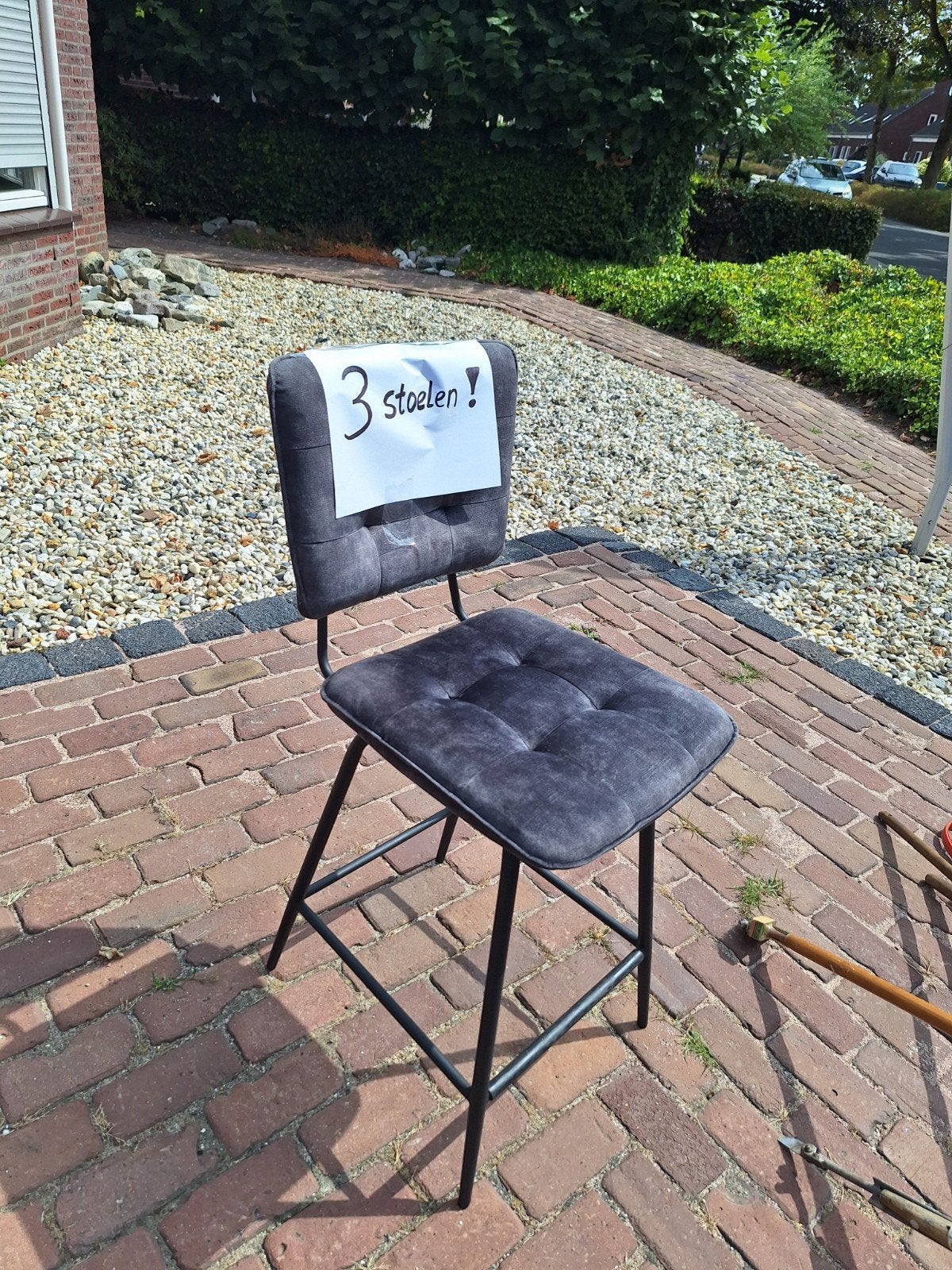 3 Henders&Hazel barstoelen met draaibare zitting, Gebruikt, Drie, Ophalen of Verzenden, Stof