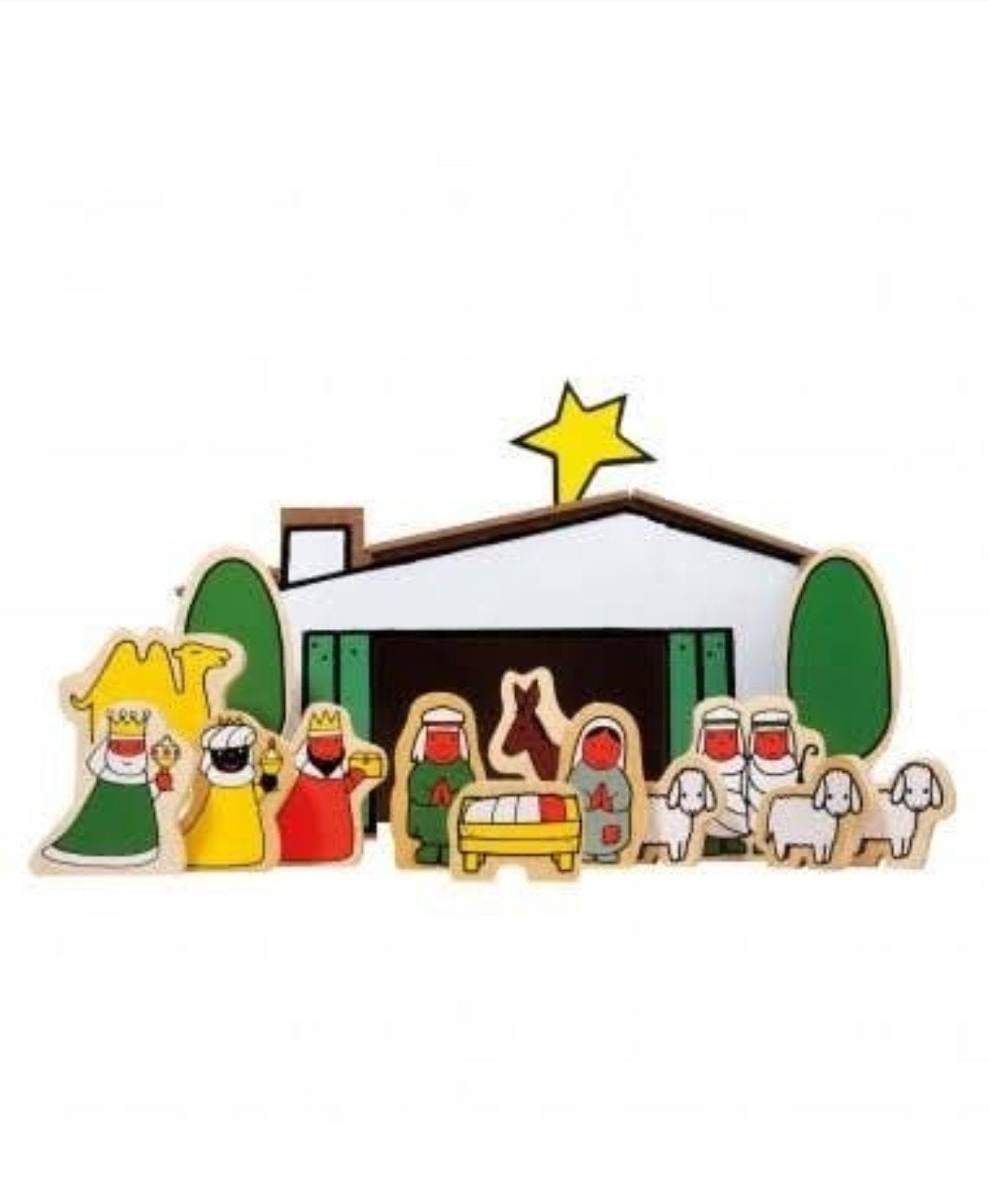 nijntje houten Kerststal met figuren (Maria en Jozef ontbrek, Ophalen of Verzenden, Gebruikt, Jongen of Meisje