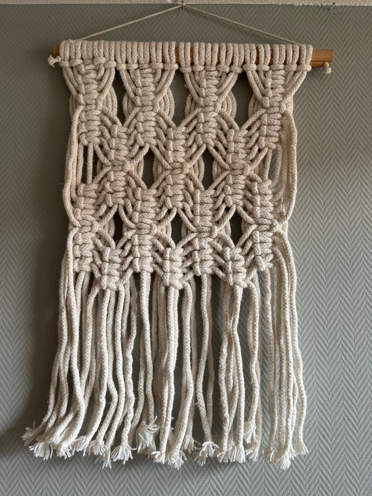 Nieuwe Macramé Wandhanger Shirley (60x90 cm) - Ivoor, Textiel, Nieuw, Ophalen of Verzenden, Wit
