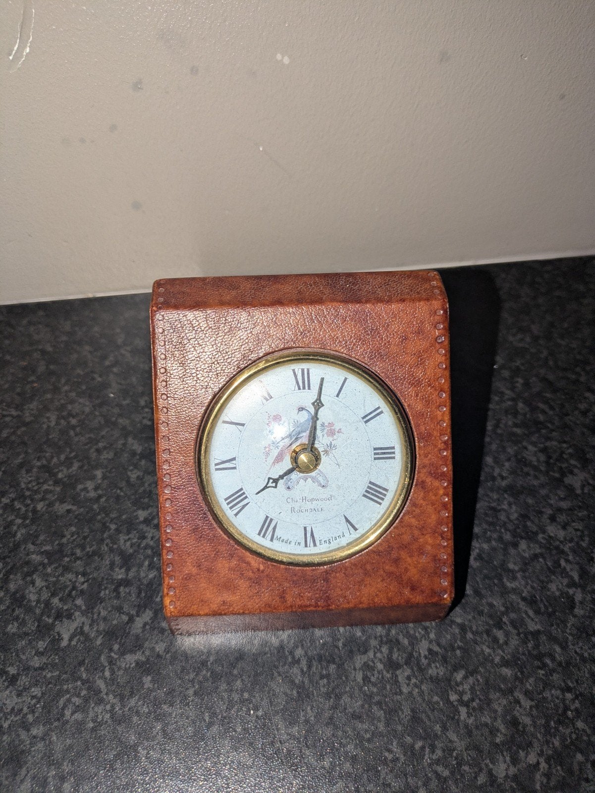 vintage Chas. Hopwood Rochdale bureauklok, Huis en Inrichting, Ophalen of Verzenden, Zo goed als nieuw, Wandklok