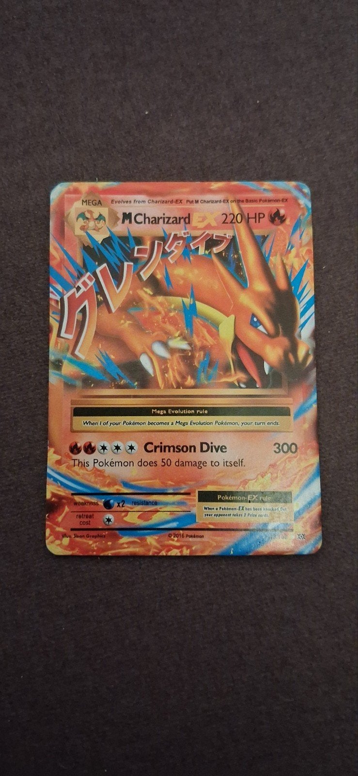 M Charizard EX Pokémon Kaart - 220 HP - 2016, Ophalen of Verzenden, Gebruikt, Losse kaart