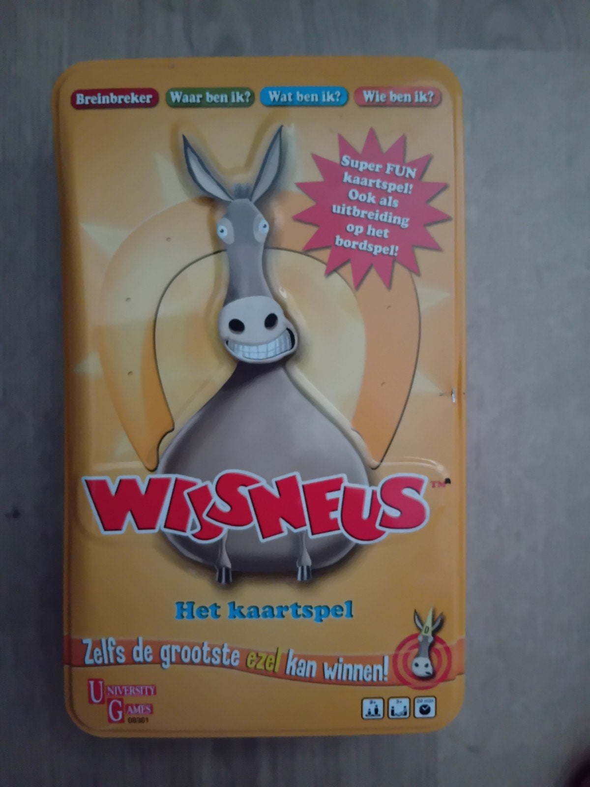 Wijsneus Het Kaartspel - Super FUN Kaartspel, Een of twee spelers, Ophalen of Verzenden, Zo goed als nieuw, University Games