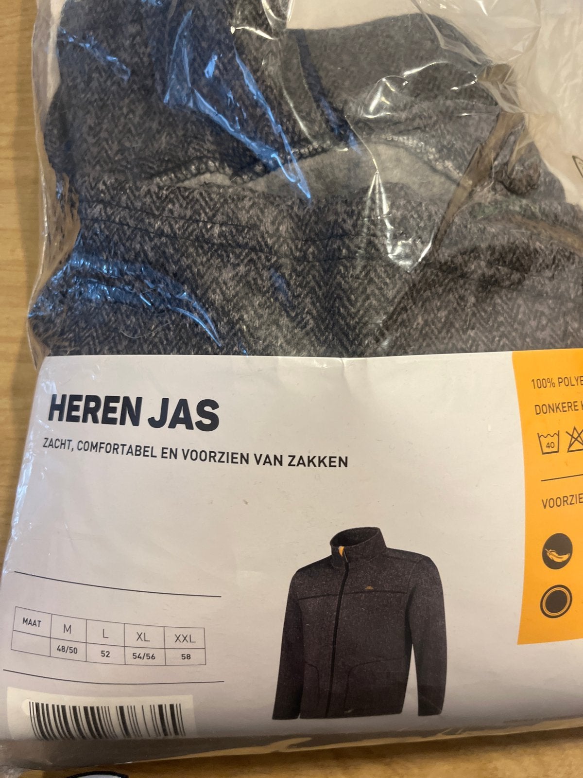 Möberg Heren Jas - Zacht, Comfortabel en Voorzien van Zakken, Ophalen of Verzenden, Nieuw, Maat 48/50 (M), Grijs