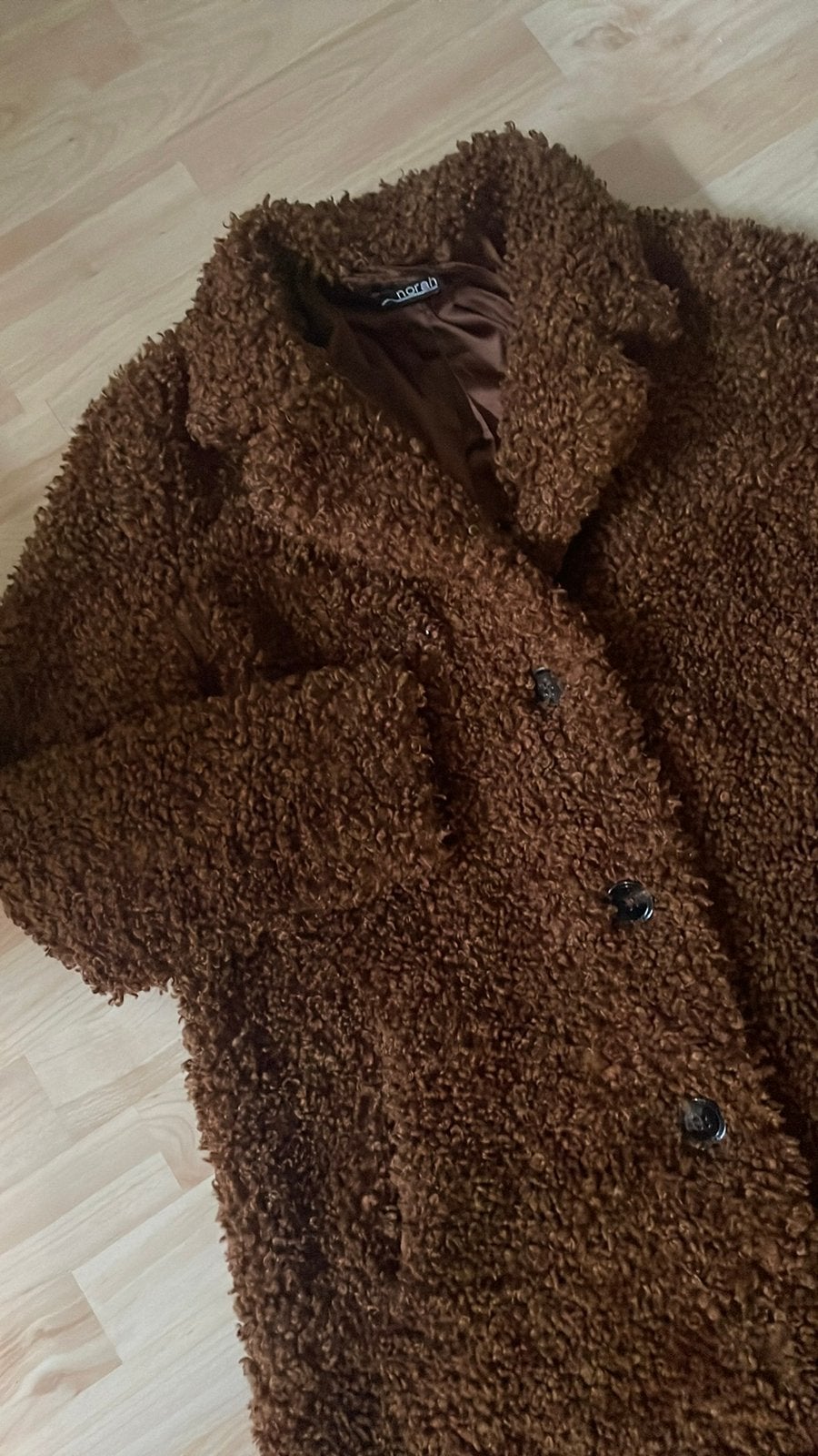 Zgan bruine teddy winterjas maat 40!Norah, Ophalen of Verzenden, Zo goed als nieuw, Maat 42/44 (L), Bruin