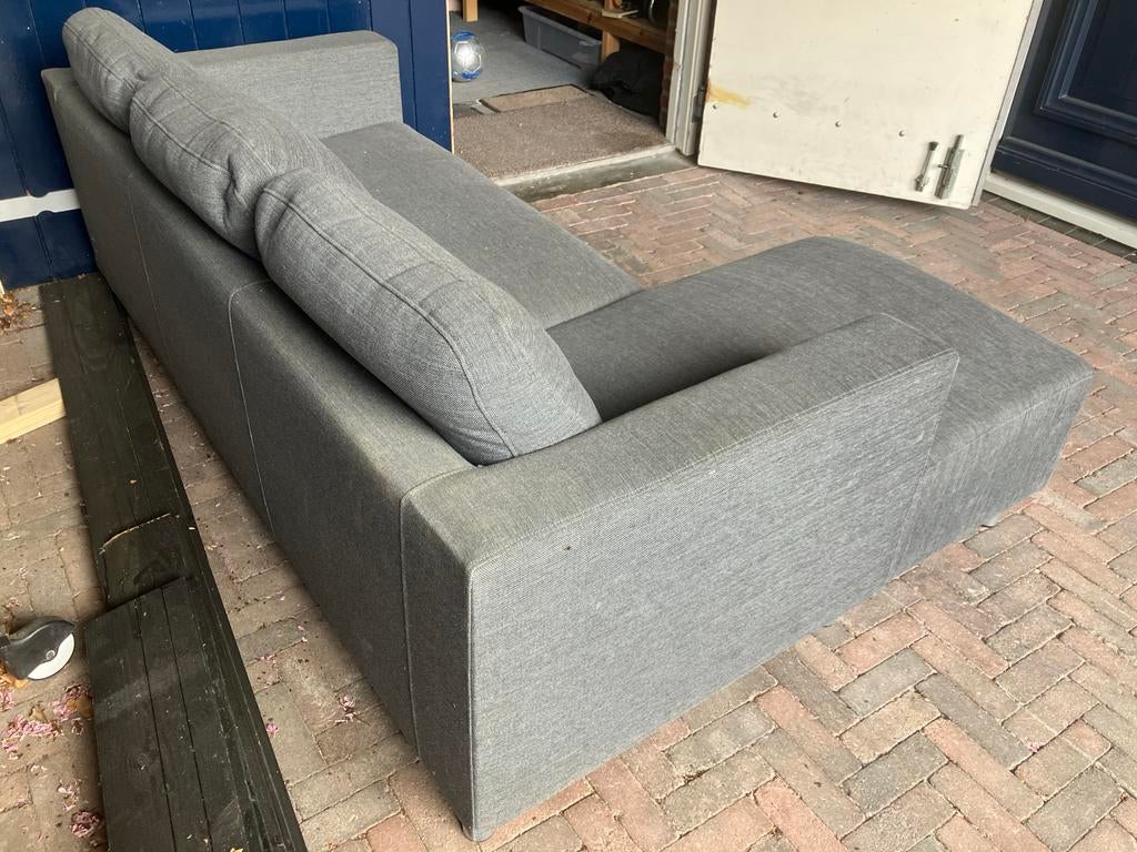 Hoekbank met chaise longue grijs, Huis en Inrichting, Banken | Bankstellen, Ophalen, Gebruikt, 125 tot 150 cm, 150 tot 200 cm