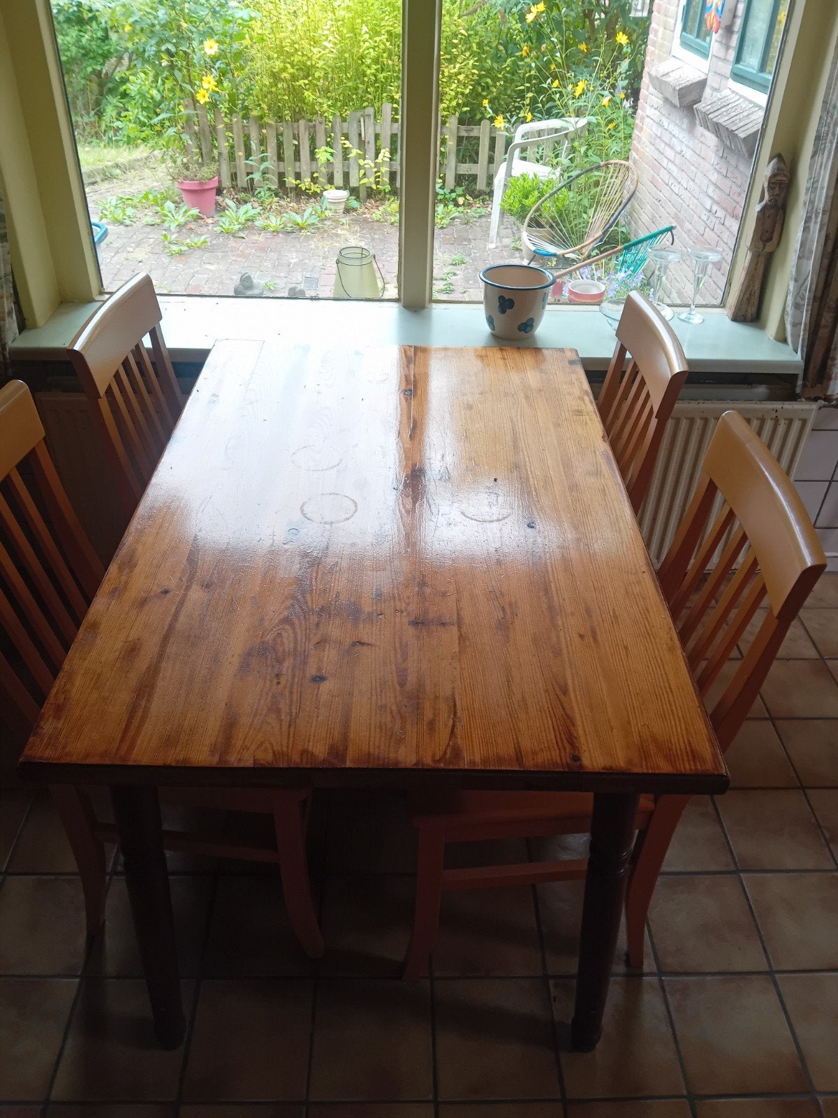 tafel met 4 stoelen, Huis en Inrichting, Complete eetkamers, Ophalen, Gebruikt, 4 tot 6 stoelen