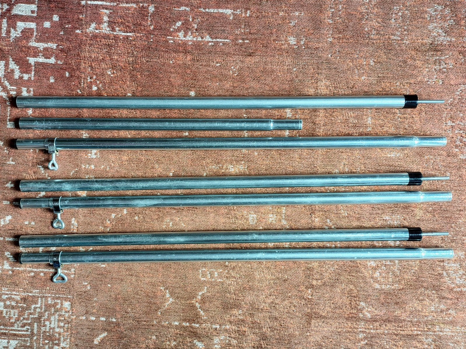3 verstelbare stalen tarpstokken 22mm dik, Ophalen of Verzenden, Gebruikt