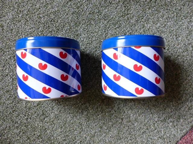 Friese pannenlap blikjes blik Friesland Friese producten, Antiek en Kunst, Curiosa en Brocante, Ophalen of Verzenden