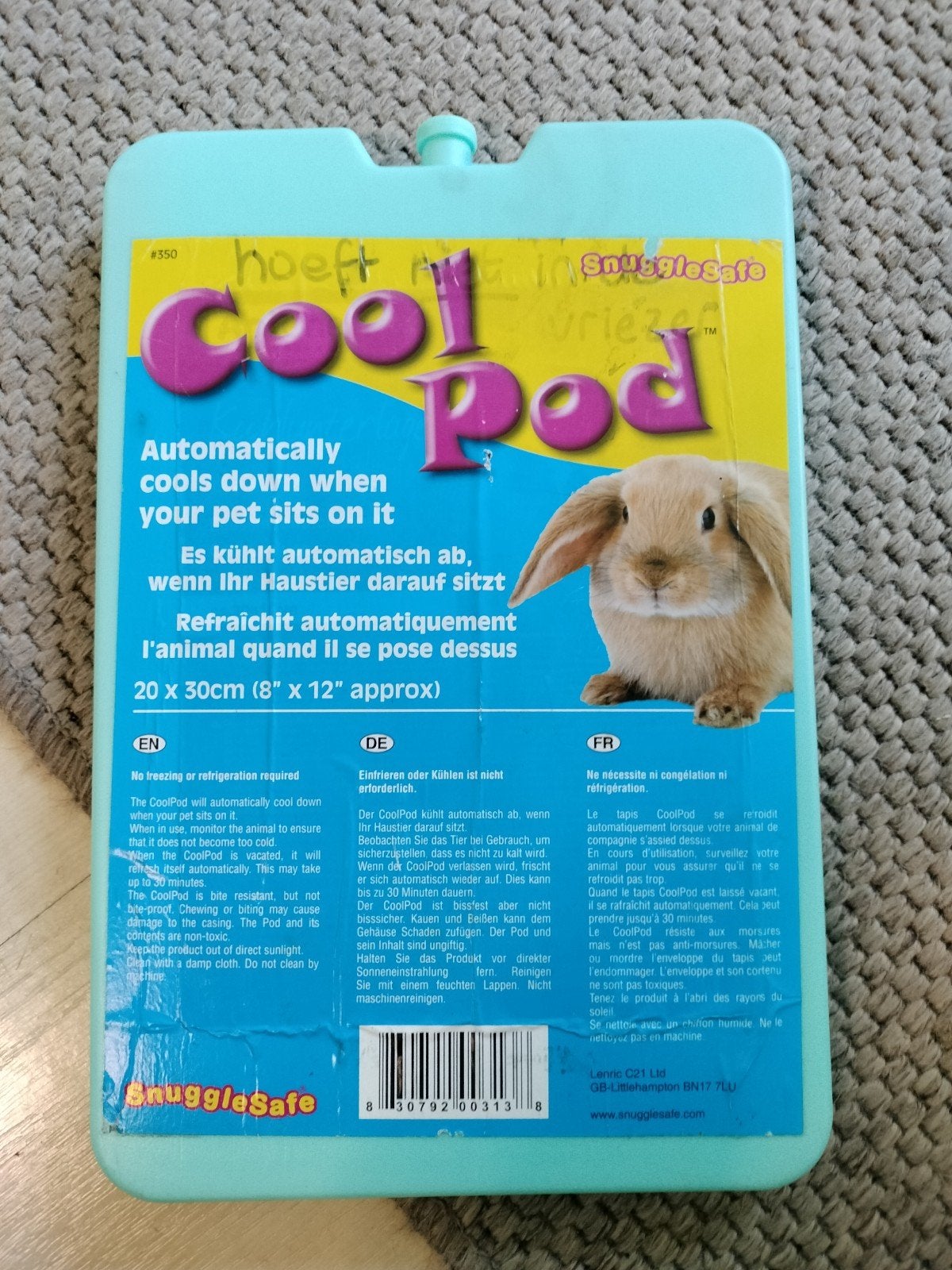 Snugglesafe coolpod koelmat konijn, Ophalen of Verzenden, Nieuw