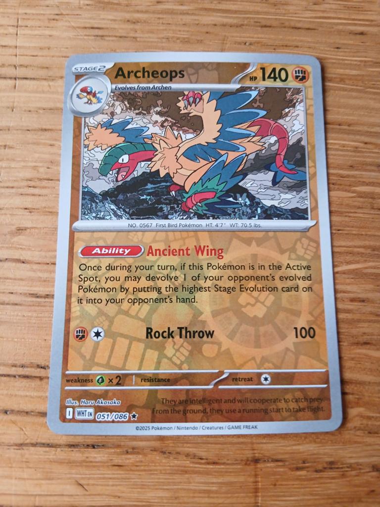 Archeops 051/086 - Pokémon Kaart - Zo goed als nieuw, Ophalen of Verzenden, Zo goed als nieuw, Losse kaart