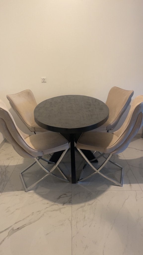 Te koop: Eettafel met stoelen WEG = WEG, Ophalen, 200 cm of meer, 50 tot 100 cm, Zo goed als nieuw