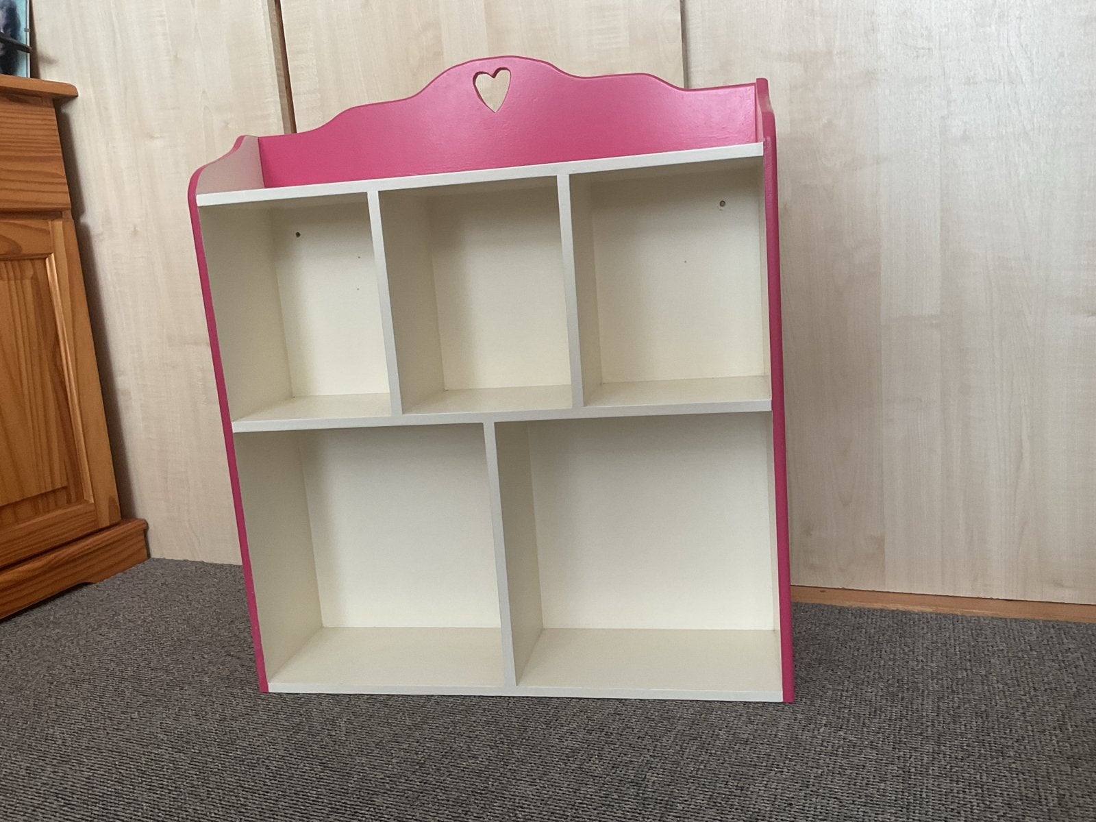 Wit/roze wandkastje voor kinderkamer - 72x62.5x17 cm, Ophalen, Gebruikt, Wit, Opbergmeubel