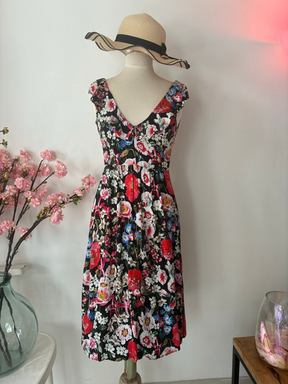 Zara Woman zomerjurk 100% viscose bloemenprint, Kleding | Dames, Jurken, Maat 38/40 (M), Overige kleuren, Ophalen of Verzenden