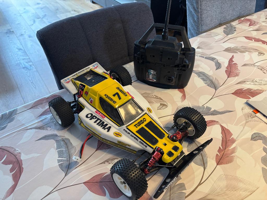 Vintage Kyosho Optima Turbo, Elektro, Gebruikt, Auto offroad, Ophalen of Verzenden