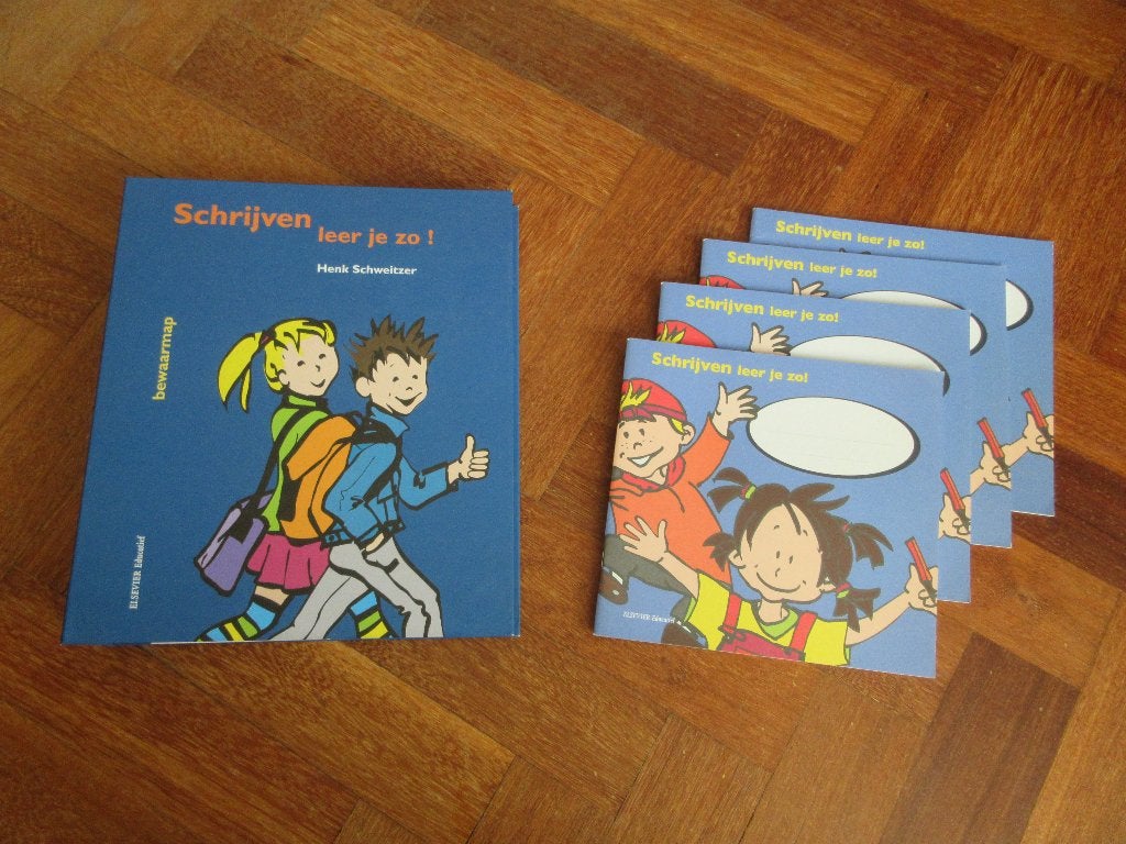 Schrijven leer je zo! : map ( met inhoud ) + 4 schrift gr. 3, Ophalen of Verzenden, Gebruikt, Taal en Lezen