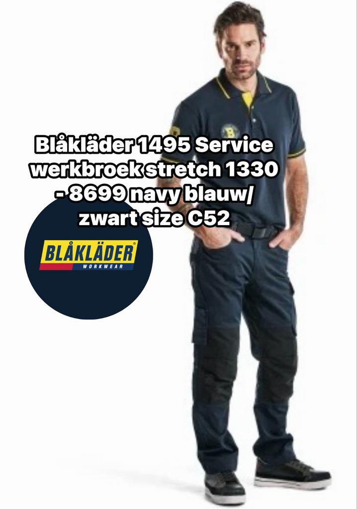 Blåkläder 1495 Service Werkbroek Stretch Navy/Zwart C52, Ophalen of Verzenden, Nieuw, Overige maten, Blauw