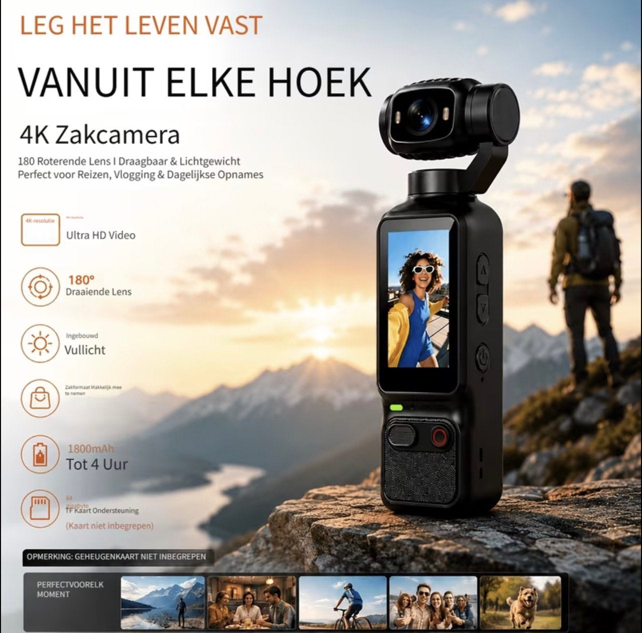 Foto 9 van Actiecamera osmo vlogcamera actie vlog camera 4k gopro canon