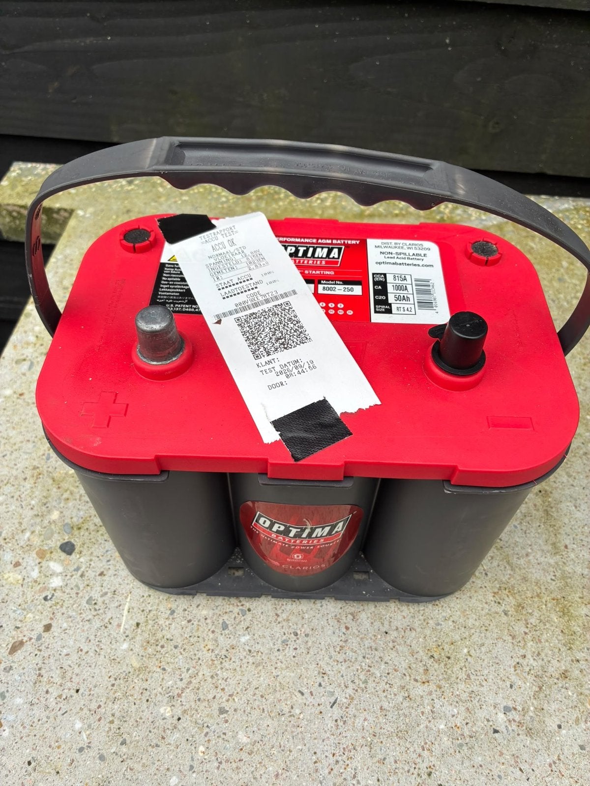 Optima Red Top accu 12V 50Ah, Gebruikt, Universele onderdelen