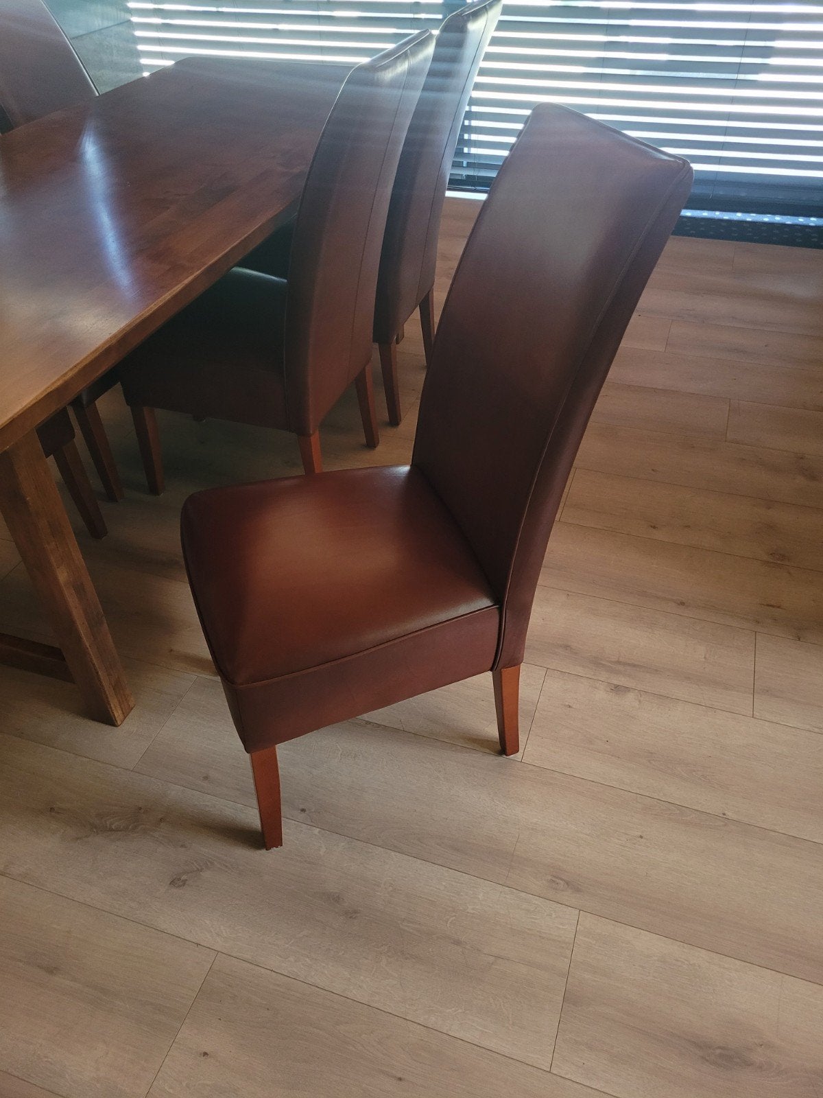 Bendic Eetkamerstoelen - 6 Stuks Rundleer, Huis en Inrichting, Stoelen, Gebruikt, Bruin, Leer, Ophalen of Verzenden
