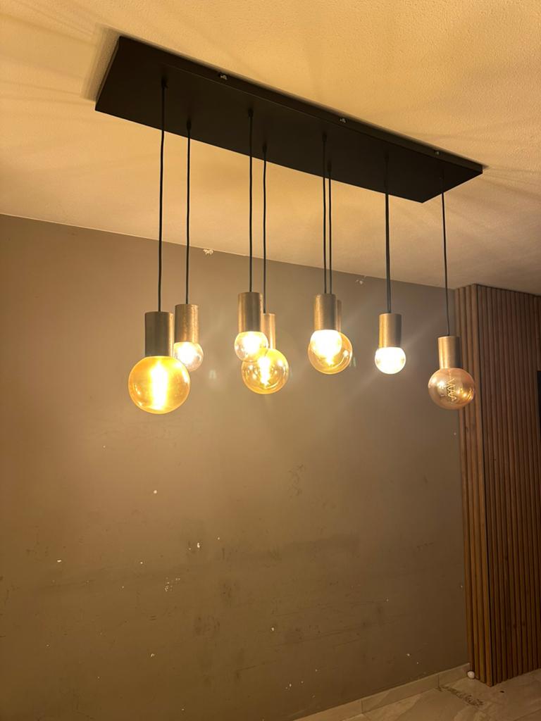 Hanglamp, Huis en Inrichting, Hanglamp 9stuks groot en klein, Ophalen of Verzenden, 75 cm of meer, Glas