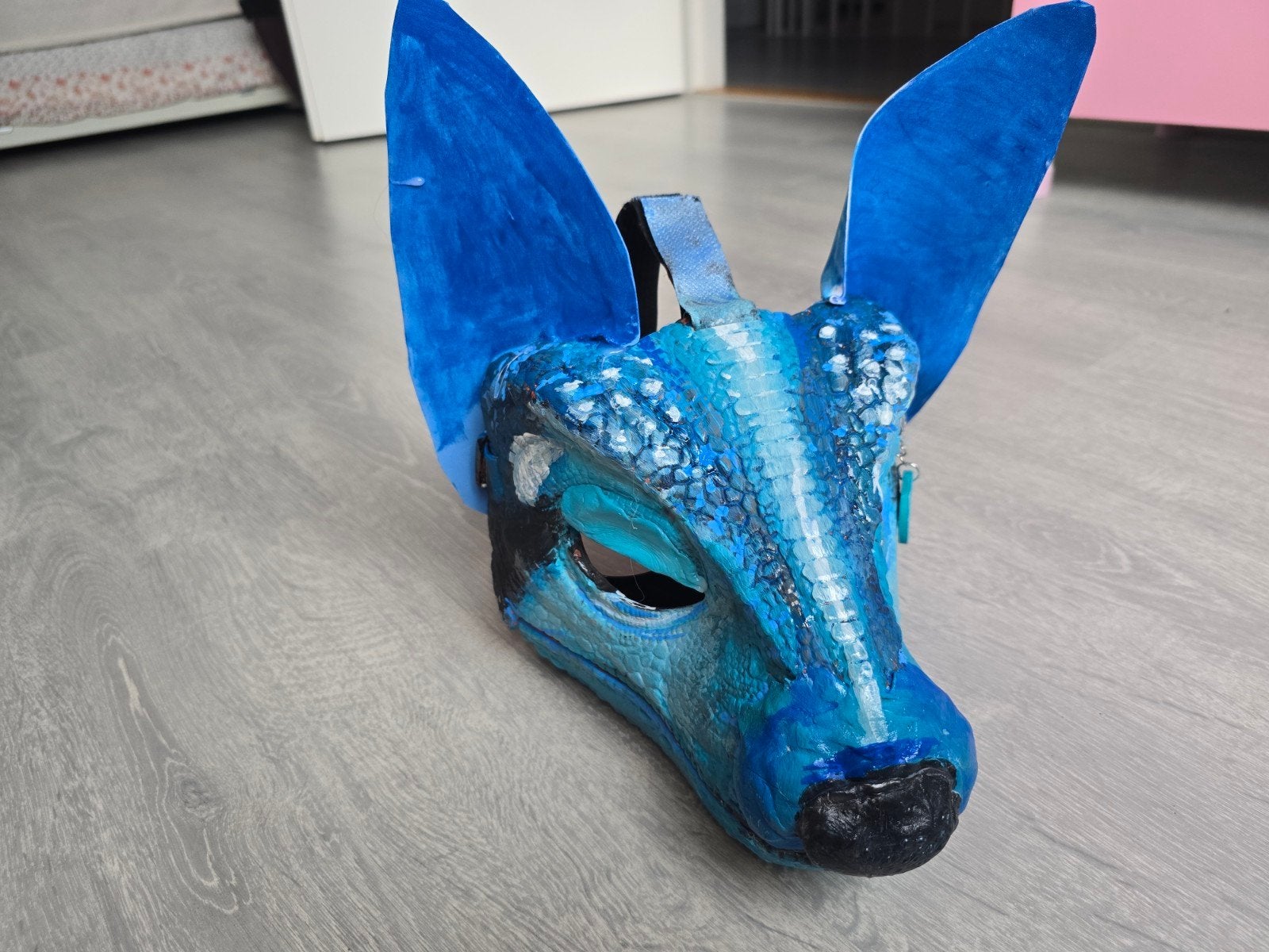 Dino masker furry, Ophalen of Verzenden, Nieuw, Overige materialen, Overige typen