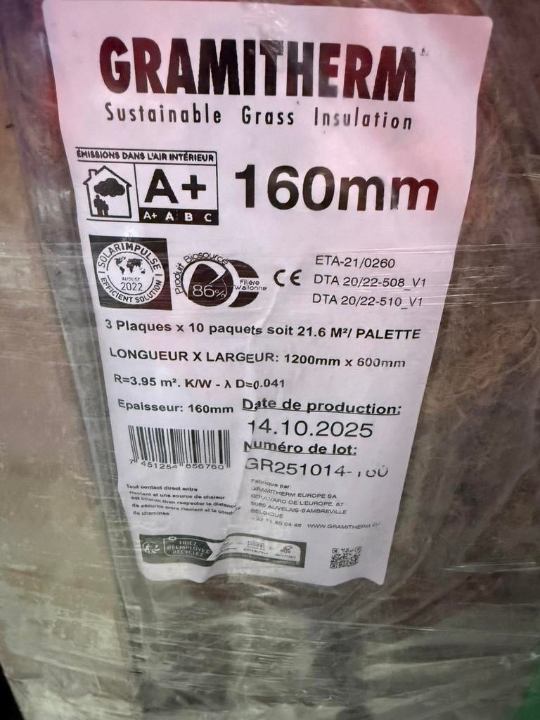 13 pallets isolatiemateriaal Gramitherm & Knauf 160mm, Ophalen, Zo goed als nieuw