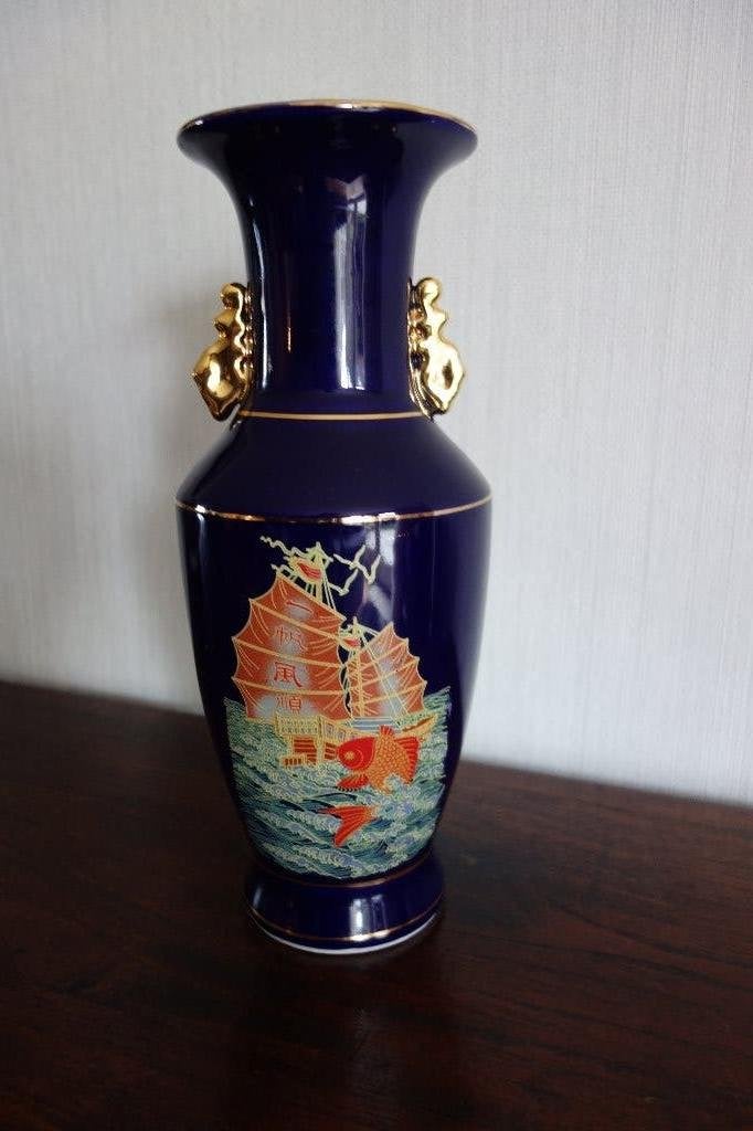 Vaas porselein chinees pauw blauw, Ophalen of Verzenden, Nieuw, Blauw, Steen/keramiek