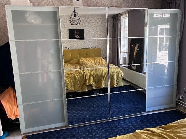 Ikea PAX garderobekast kledingkast met schuifdeuren 2x3mtr, Ophalen, Zo goed als nieuw, 200 cm of meer, IKEA PAX strak en warm