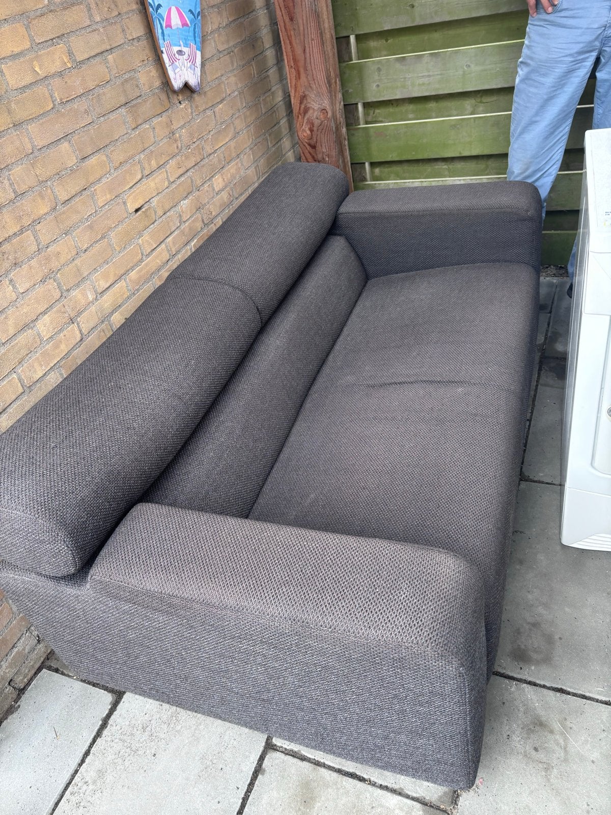 Comfortabele grijze bank, Ophalen, Gebruikt, 150 tot 200 cm, Tweepersoons