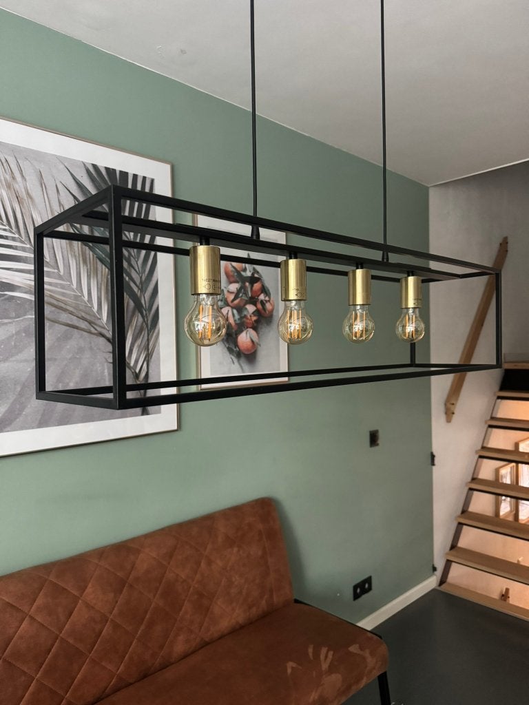 Moderne hanglamp, Ophalen, Modern, Industrieel, E27 (groot), Zo goed als nieuw